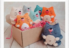 Patrón gratuito de llavero de gato Amigurumi: cuerpo, cabeza, brazos y piernas