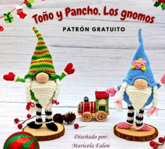 Patrón Gratuito Gnomos Toño y Pancho Navidad