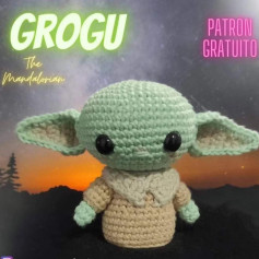 Patrón Gratuito Grogu The Mandalorian Amigurumi