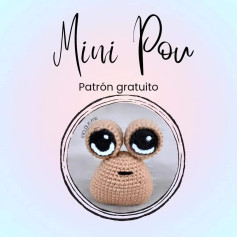 Patrón gratuito para amigurumi Mini Pou con ojos grandes
