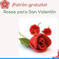 Patrón gratuito: Rosas rojas a crochet para San Valentín