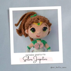 Patrón gratuito Sailor Jupiter amigurumi