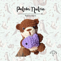 Patrón Nutria Amigurumi con Pescado Morado