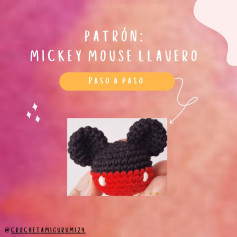 Patrón paso a paso llavero Mickey Mouse amigurumi
