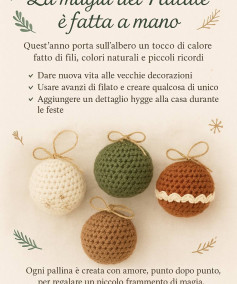Pattern crochet per palline natalizie colorate e decorazioni di Natale