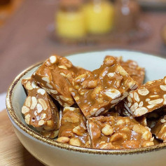 Pé de Moleque sem açúcar com Maçã em Pó: Caramelizado, giòn và không đường