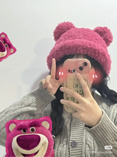 Pink Bear Ears Hat Crochet Pattern Tutorial