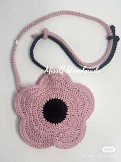 Pink Flower Crochet Bag Pattern Chart with Matching Headband Tutorial