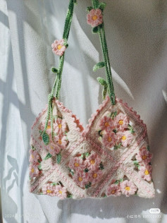 Pink Flower Granny Square and Lily of the Valley Doll Crochet Pattern