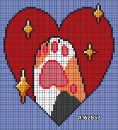 Pixel Art Crochet Patterns: Heart Paw, Bird, Moth, Squirrel & Tiger