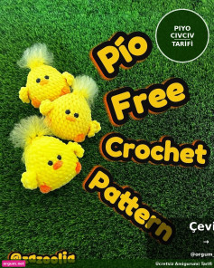 Piyo Civciv - Hướng dẫn móc len búp bê gà con màu vàng, cam, đỏ theo chart chi tiết từng bước