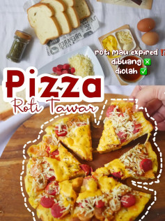 Pizza Roti Tawar: Cách chế biến pizza ngon từ bánh mì trắng sắp hết hạn với topping thịt và phô mai