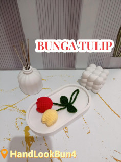 Pola Móc Len Hoa Tulip Màu Đỏ Và Vàng