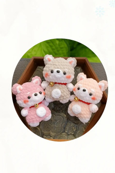 Pola Rajut Gấu Móc Len Amigurumi Dễ Thương
