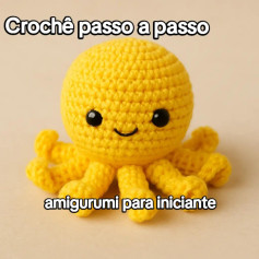 Polvo Amigurumi Amarelo Fácil para Iniciantes