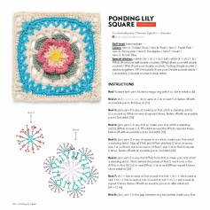 Ponding Lily Square Crochet Pattern Chart and Instructions