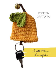Porta Chaves Laranjinha - Receita Gratuita de Crochê