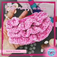 Porta-moedas da Barbie: Receita Gratuita de Bolsa Móc Len Pelúcia Rosa com Babados