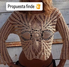Propuesta finde: Top crochet granny con chart plano