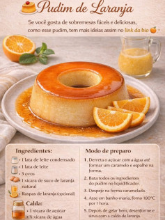 Pudim de Laranja Cremoso: Receita Fácil com Calda e Raspas de Laranja