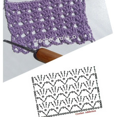 Purple Lace Crochet Flat Chart Pattern by Crochet Addiction