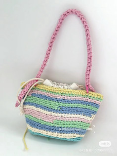 Rainbow Pastel Drawstring Bag Crochet Chart