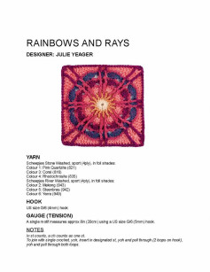 Rainbows and Rays Crochet Pattern Chart by Julie Yeager