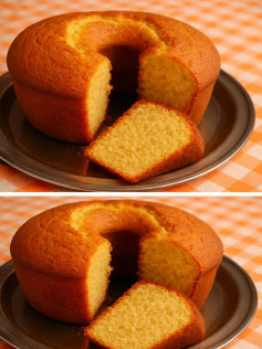 Receita de Bolo Simples Fofinho: Bolinho Amarelo Esponjoso com Furo no Meio
