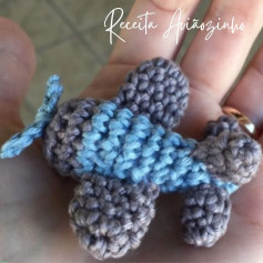 Receita de Crochê: Aviõzinho Amigurumi Azul e Cinza
