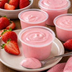 Receita Fácil de Danoninho Caseiro com Morango - Sobremesa Cremosa