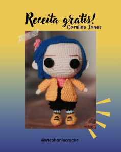 Receita grátis: Búp bê móc len Coraline Jones - Hướng dẫn chi tiết từng bước