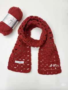Red Grid Crochet Scarf Pattern Chart Tutorial