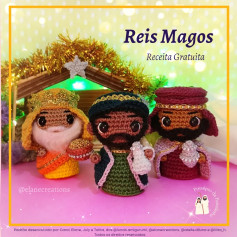 Reis Magos Amigurumi - Receita Gratuita (Baltazar, Gaspar e Belchior)