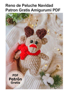 Reno de Peluche Navidad Patron Gratis Amigurumi PDF