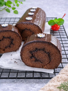 Resep Bolu Gulung Ekonomis Coklat - Chocolate Swiss Roll