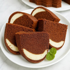 Resep Choco Cheese Butter Cake: Bánh bơ phô mai sô cô la lớp kép mềm mịn