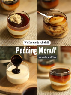 Resep Puding Susu Caramel ala Restoran dengan Topping Bubuk Kacang