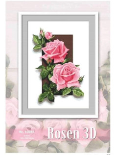 Rosen 3D: Beautiful Pink Roses Cross Stitch Chart Pattern Nr. 10085