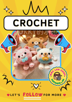 Round bear crochet pattern chart