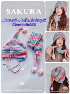 Sakura Rain Crochet Hat & Scarf Set Pattern
