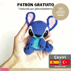 Sevimli Mavi Karakter Amigurumi - Stitch Tarifi (İspanyolca'dan Çeviri)