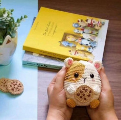 Схема вязания амигуруми котика с печенькой