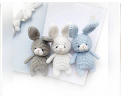 Sơ đồ hướng dẫn móc len búp bê Thỏ và Gấu (Amigurumi) bằng tiếng Nga