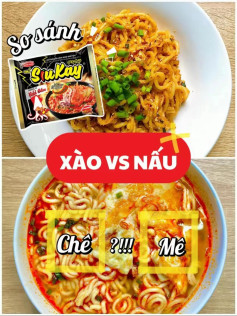 So sánh mì SiuKay: Mì xào cùng trứng giòn dai ngon tuyệt vs Mì nấu súp trứng ốp la