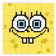 SpongeBob SquarePants Tapestry Crochet Pixel Charts: SpongeBob, Patrick Star, Squidward Tentacles, Sandy Cheeks and Garry