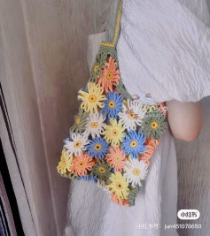 Spring Flower Granny Square Bag Crochet Pattern and Tutorial Chart