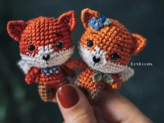 Sr e Sra Kim - Tutorial Completo de Crochê para Casais Raposa Amigurumi com Materiais e Abreviações