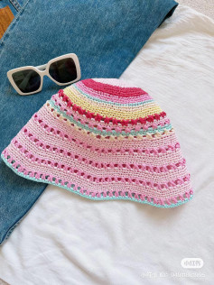 Summer Colorful Raffia Crochet Hat Tutorial