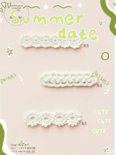 Summer Date Continuous Crochet Motifs: Cute White Lace Patterns and Charts for Jewelry Making