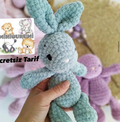 Süslenmiş Tığ İşi Tavşan Amigurumi Tarifi ve Malzeme Listesi